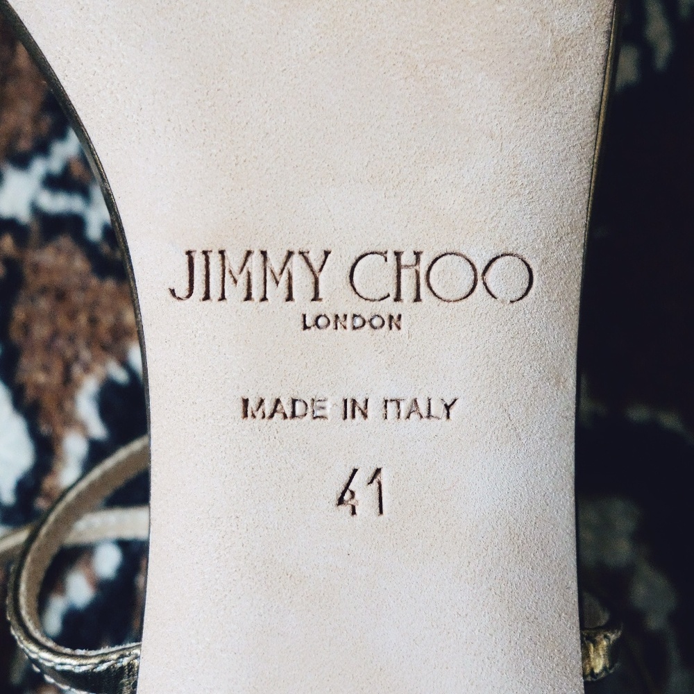 Jimmy Choo Gold Strappy Sandals sz 41 - NWD - Picture 6 of 8